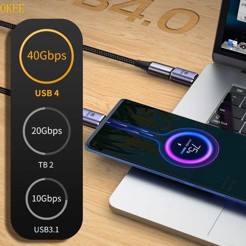OKEE Hợp Kim Nhôm USB C Sang Type-C Adapter Nữ Sang Nam Type-C 40Gbps