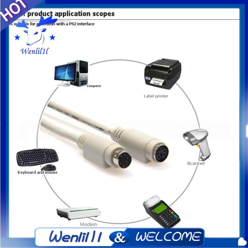 Bàn Phím Chuột Cáp Nối Dài 10 Mét PS2 Nam Sang Nữ Mở Rộng Cáp Adapter Joiner Connector 6 Pin Dây