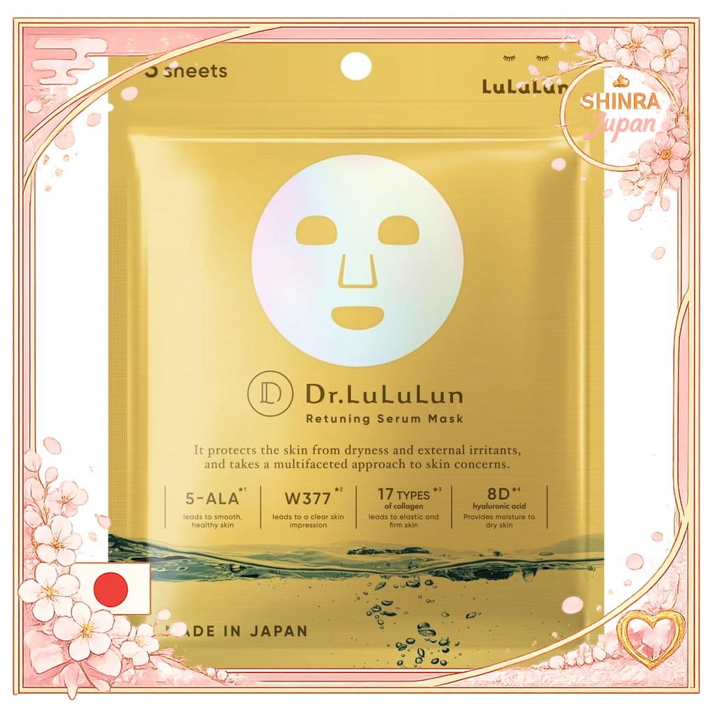 《Direct From Japan》  LuLuLun Dr. LuLuLun Retuning Serum Mask (Transparent Water Film) 5 Pieces Face 