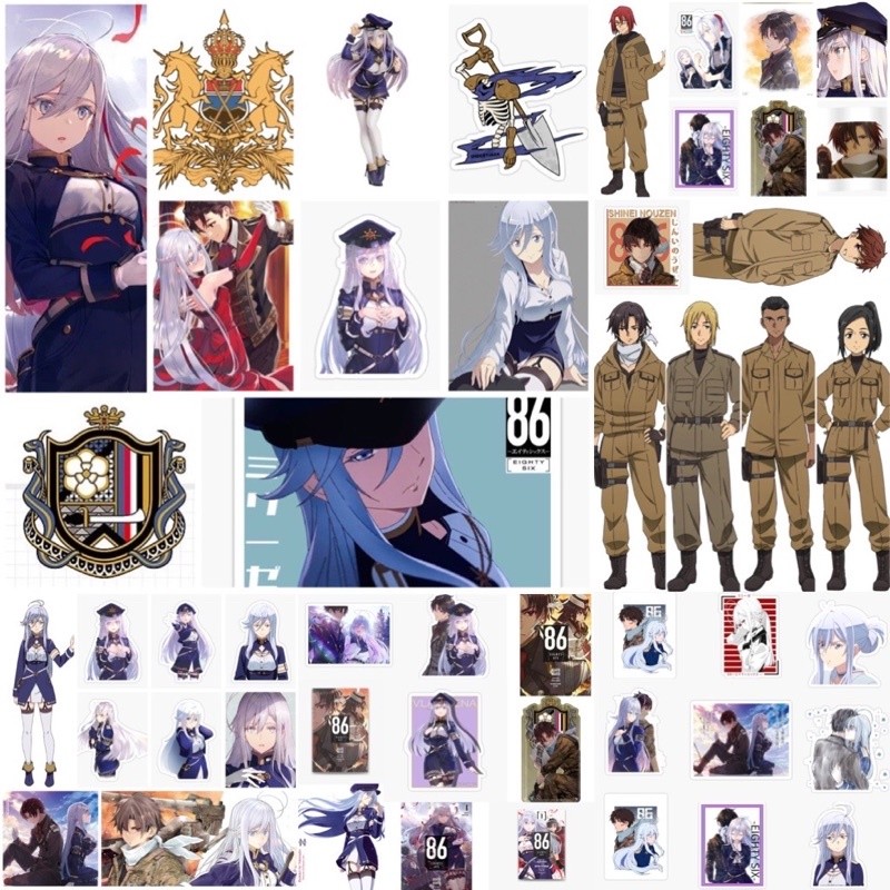 Sticker anime 86 Eighty six 30-60 cái khác nhau/ hình dán 86- Eighty six