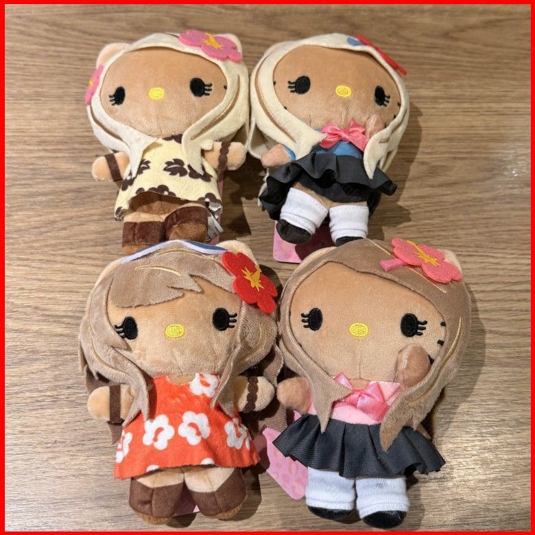 PF Sanrio Hawaii Tan Skin Hello Kitty Plushie Hoa Tóc Váy Hoa Váy Đồng Nhất Túi Charm