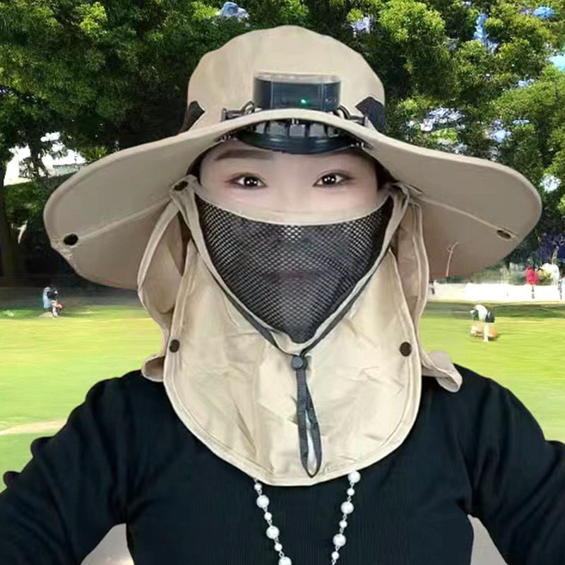 Fishing belt tq Integrated Neck Sunshade Hat with Fan pp Fisherman's hat for men and women, summer f