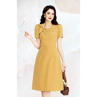 Đầm sơ mi công sở 2 lớp có túi