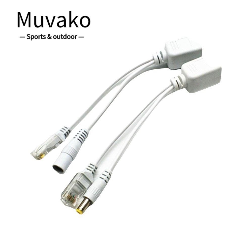 MUVAKO 1 Cặp Cáp POE, Bộ Chia POE 12V Tập Trung, Bộ Chuyển Đổi Dây Đen / Trắng POE Adapter