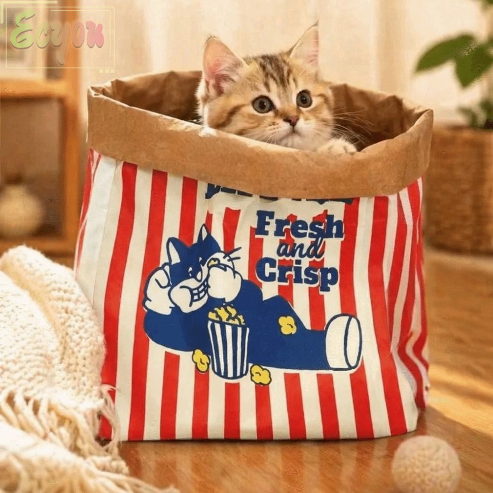 ECYOU Kraft Paper Tunnel, Hide-and-seek Sound Kraft Paper Đồ chơi cho mèo, Câu đố giải nén sáng tạo 