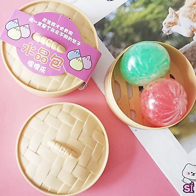 Bánh Bao Bóp Mochi GUDETAMA Squisy Hạt Xanh - Hồng đáng yêu