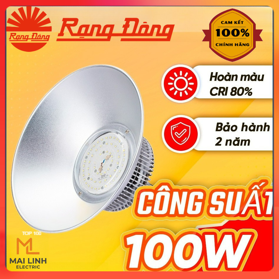 Đèn led Highbay nhà xưởng 100W (Nhôm Đúc) -Tản nhiệt, chiếu sáng liên tục Model: HB02 - Có bán sỉ |R