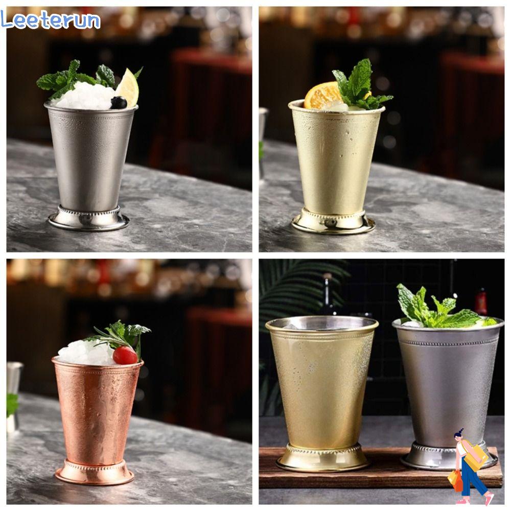 LEETERUN Cán Bạc Hà Julep Cup, Cốc Cocktail Inox Vàng, 350ml Bạc Mojito Cocktail Kính Nhà Bếp