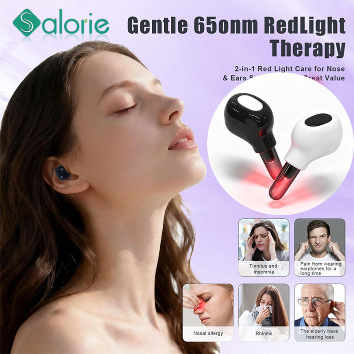 Thiết bị trị liệu bằng ánh sáng đỏ 650nm có thể sạc lại cho tai & mũi di động cho gia đình & công sở