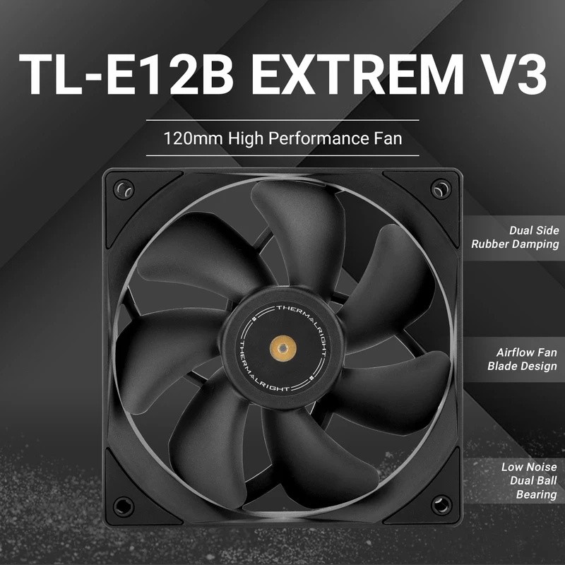 Quạt ốp lưng FZ Thermalright 120mm TL-E12B EXTREM V3 / E12B V3 / E12B-S V3 / E12W-S V3 Quạt làm mát 