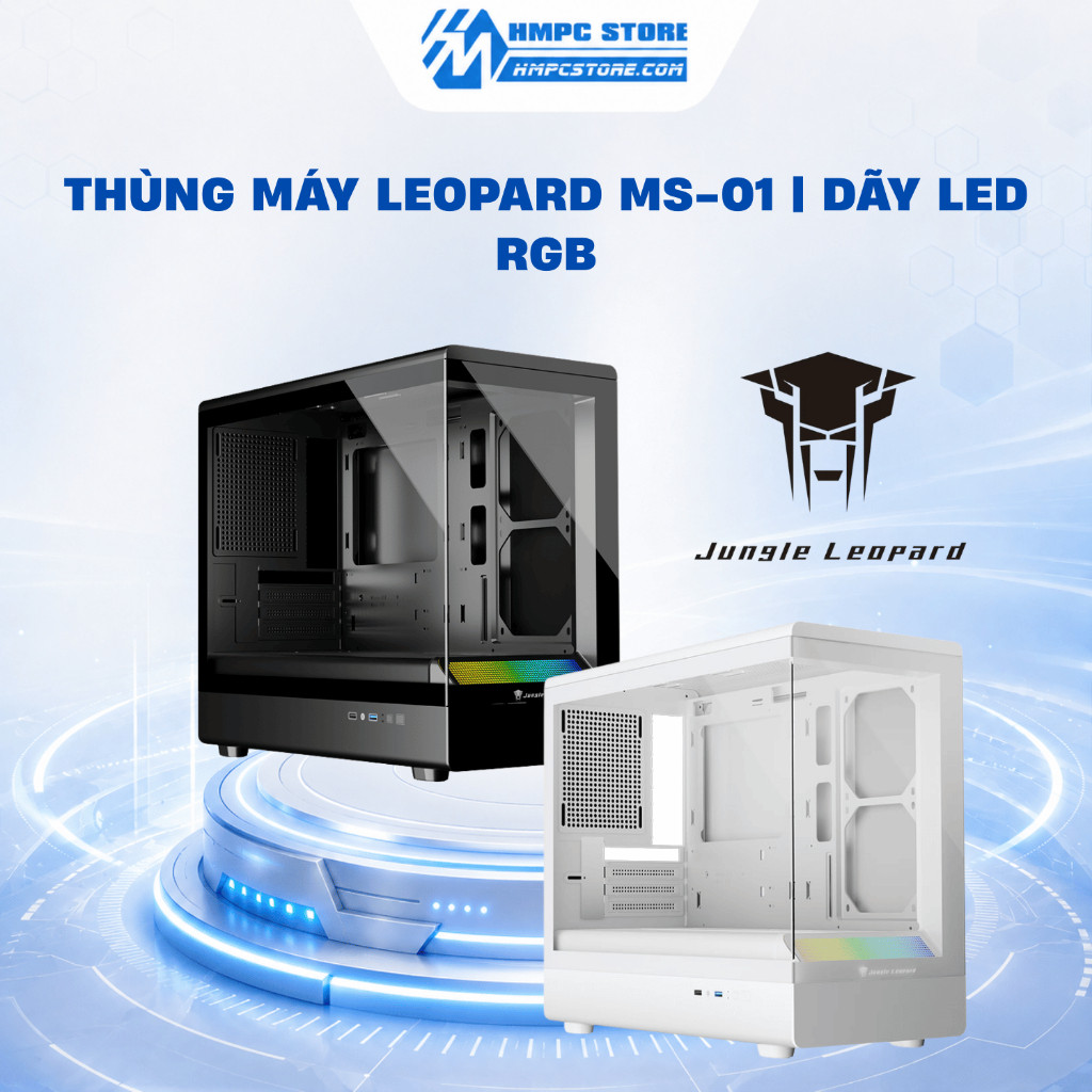 Case - Thùng máy Leopard MS-01 | Dãy LED RGB, BH 12 tháng