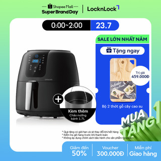 Nồi chiên không dầu lock&lock super jumbo air fryer 7.2l màu đen ejf296blk