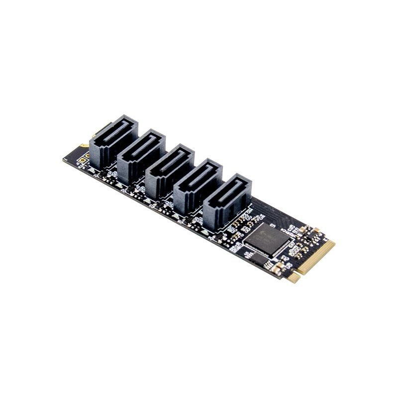 Thẻ mở rộng lưu trữ HXAD ST532 JMB585 M.2 sang 5 cổng SATA 6Gbps cho ổ cứng HDD chính hãng tốc độ ca