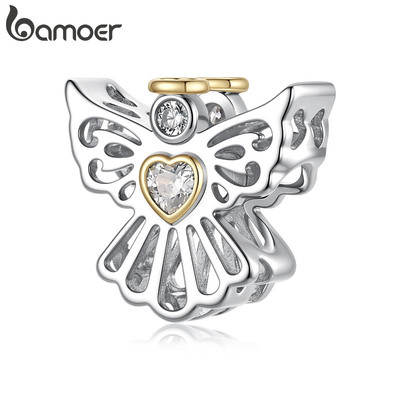 Bamoer Charms Hạt Người Bảo Vệ Thiên Thần Phụ Kiện DIY Vòng Tay Cho Nữ Quà Tặng