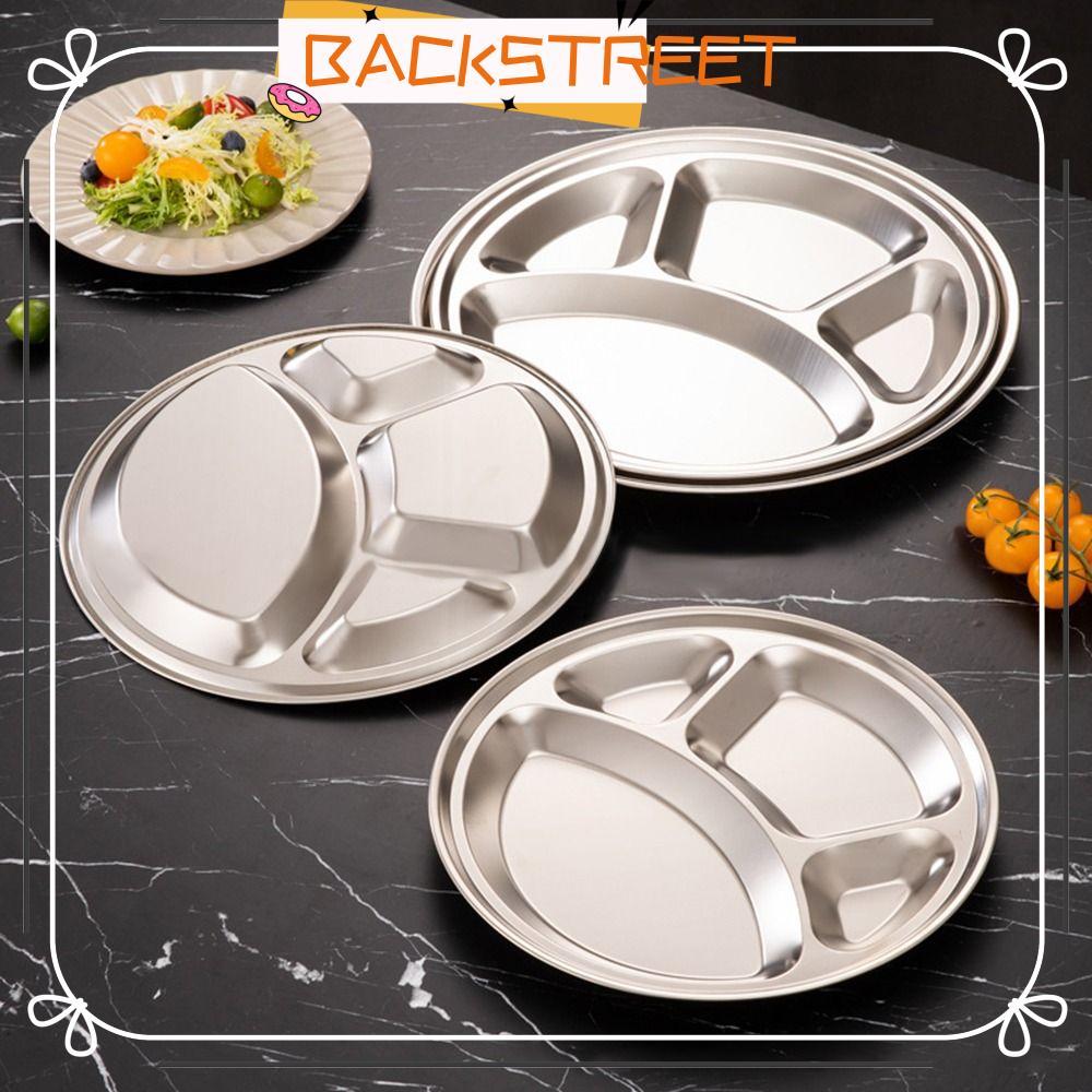 BACKSTREET 1 Đĩa Khay, Cửa Hàng Thức Ăn Nhanh Khay Phục Vụ Thực Phẩm Chia 4 Ngăn, Thép Không Gỉ Roti
