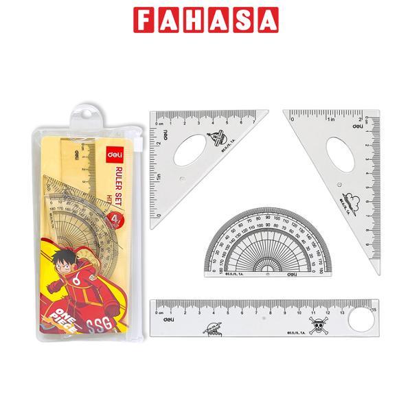 Thước Bộ Eke One Piece - Deli EH17 - Trong Suốt