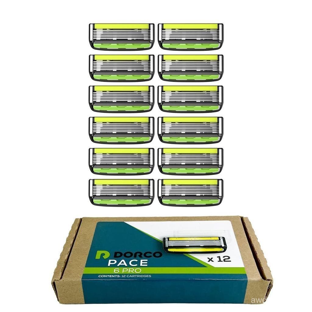 Dao cạo sáu lưỡi Dorco Pace 6 Pro, Bao gồm lưỡi cắt tỉa 12Hair (Không bao gồm tay cầm)