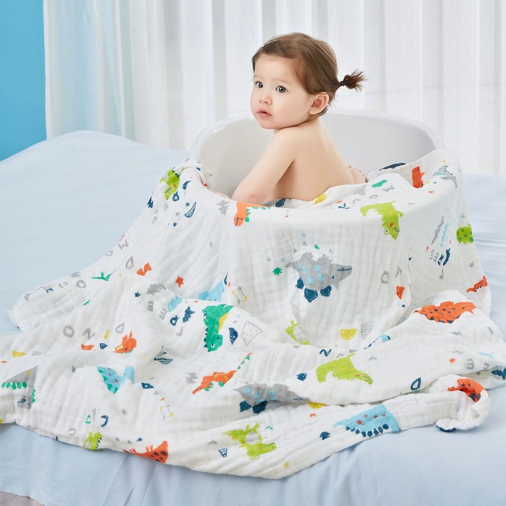 Preferred#Baby bath towel, newborn pure cotton gauze blanket, baby bath towel, children's absorbent 