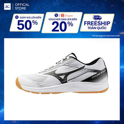 Giày Bóng Chuyền Unisex Mizuno Cyclone Speed 5 - Trắng Đen - V1GA258055