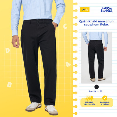 [BST EASY OFFICE] Quần Kaki nam  YODY phối chun sau linh hoạt, phom Relax thoải mái TRA MCCH26A004