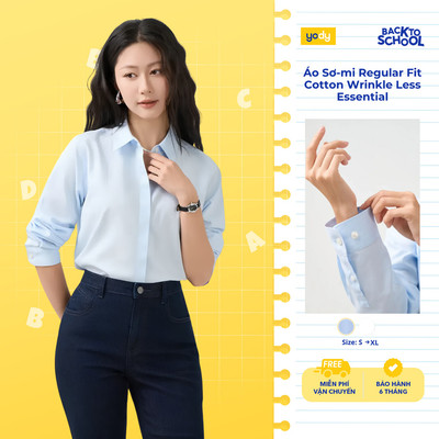Áo Sơ-mi Nữ Yody Phom Regular Fit Cotton Wrinkle Less Essential TRA WCSH26A009