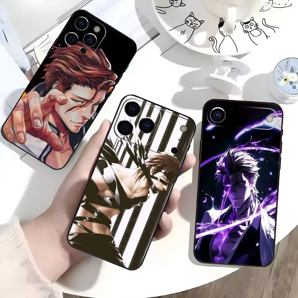 Ốp Điện Thoại TP-1 S-Sosuke Aizen B-Bleach Cho iPhone 17,16,15,14,13,12,11 Plus, Pro Max, XS, Vỏ Đen