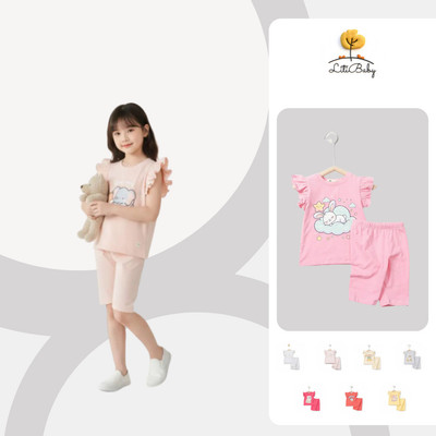 Set cotton bé gái quần legging ôm nhẹ dễ thương mềm mịn LITIBABY G005 1-7 tuổi TS25