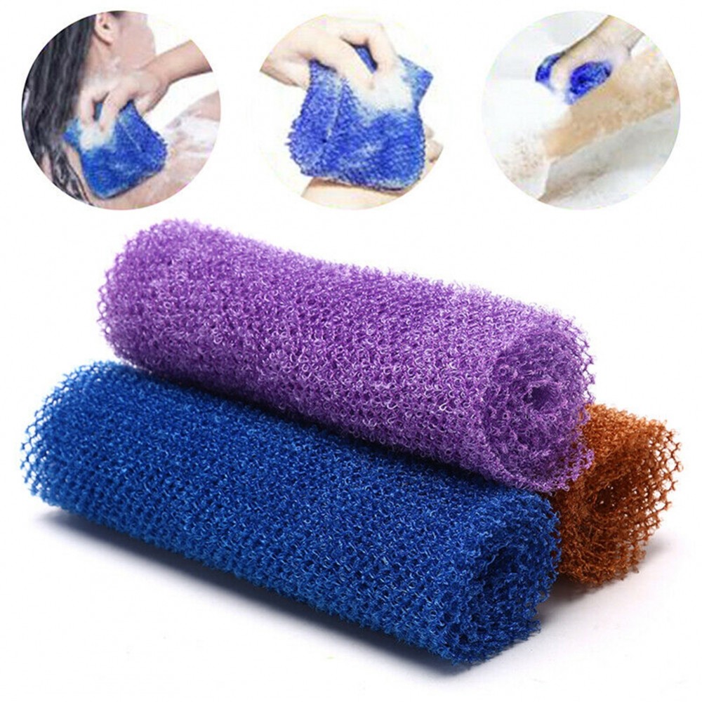 [BIG SALE]Gentle Exfoliating Body Net for Skin Cleansing African Bathing Sponge Blue Color-UBAM