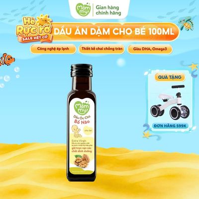 Dầu ăn dặm Óc Chó Mămmy bổ sung Omega-3, giúp phát triển trí não, bé thông minh, nhanh nhẹn, chai 100ml