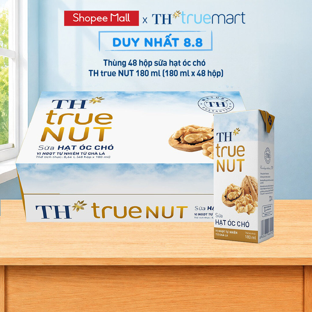 Thùng Sữa Hạt TH true NUT milk Óc Chó 180ml (48 Hộp)