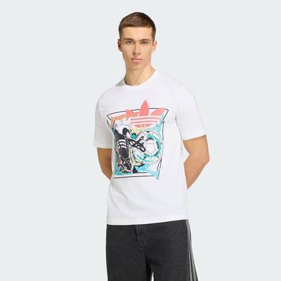 adidas Phong cách sống Áo Thun Archive Anime Football Graphic Nam trắng KD3826