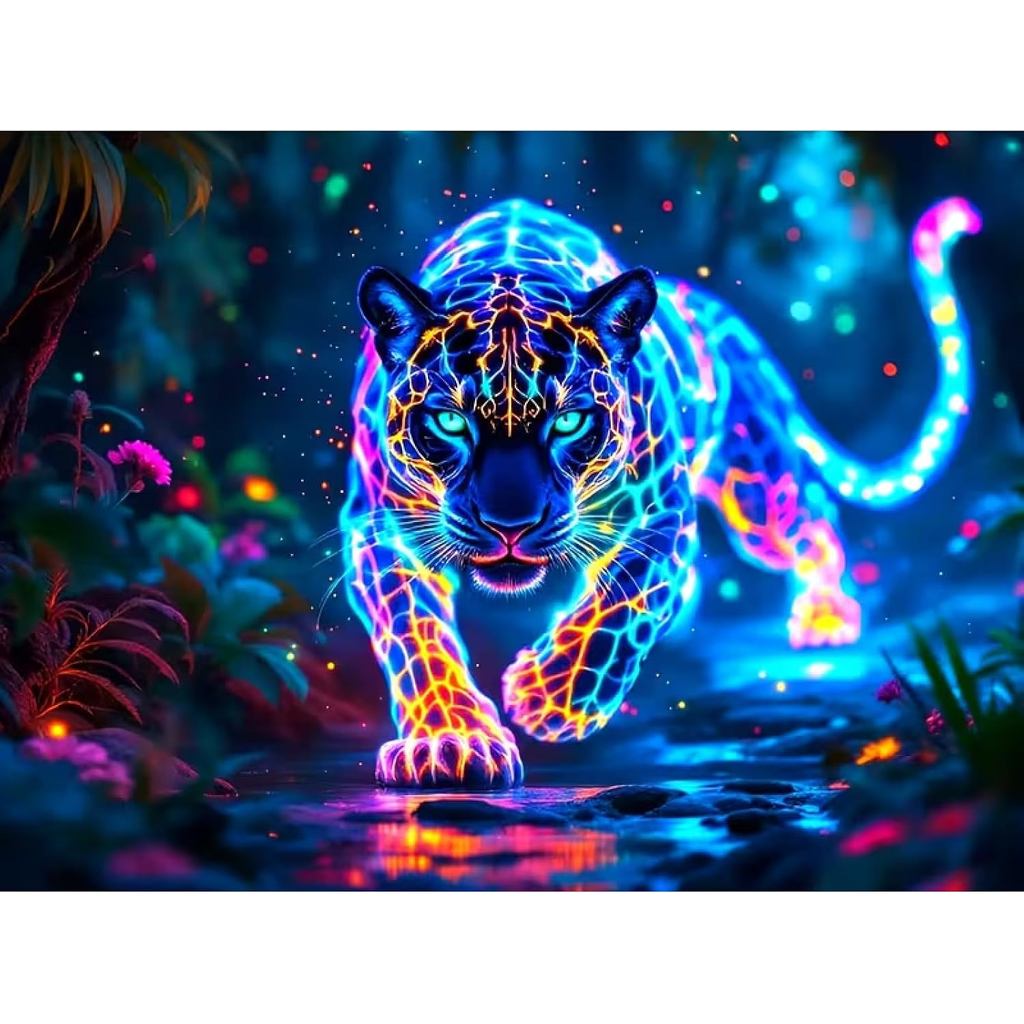 MOMDEDP Tiger Diamond Painting Kits dành cho người lớn, DIY Diamond Art Painting Round Full Drill 12