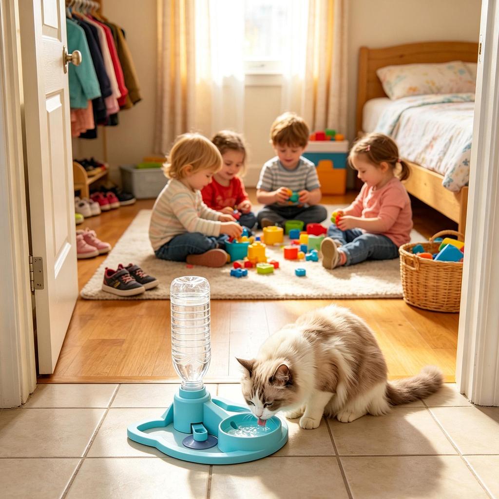 Gravity Pet Water Dispenser Stand Auto Refill Pet Drink Dispenser Station Cat Self-fill Waterer Stan
