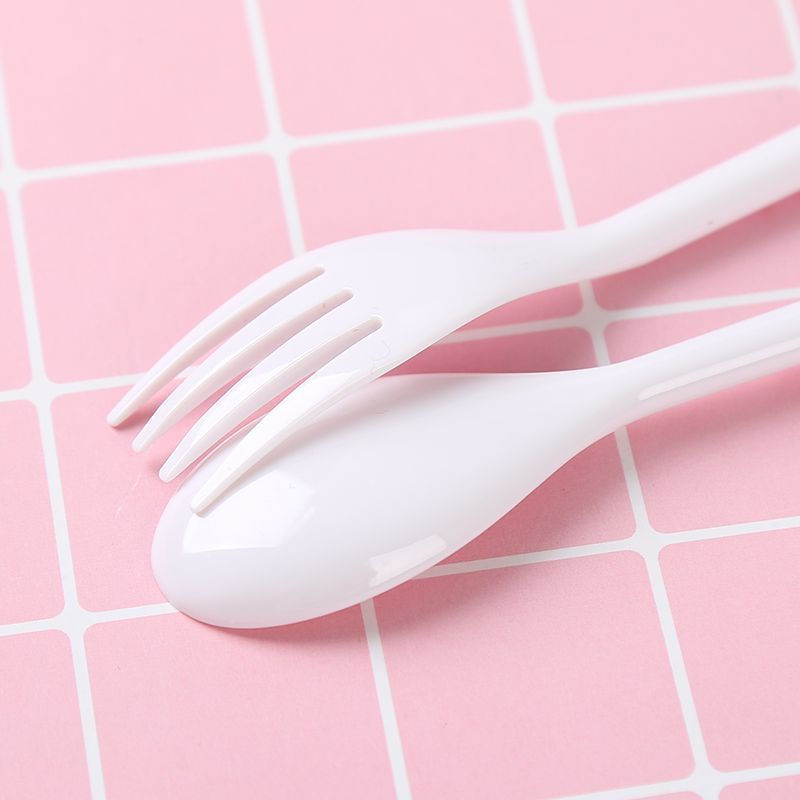 New Product#Cartoon cute portable cutlery set with box, adult long-handled spoon, plastic children's