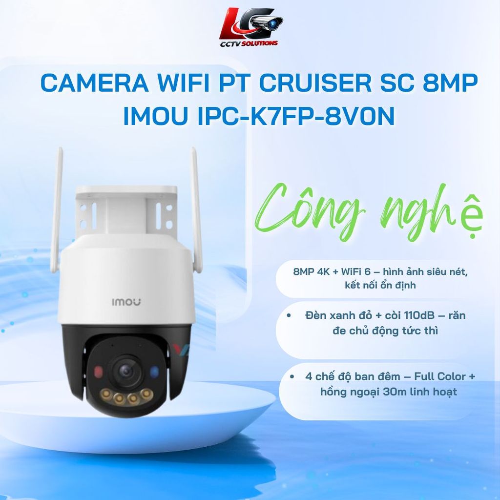 Camera Wifi IMOU Cruiser Dual 8MP IPC-K7FP-8V0N Quay Quét 360 Ban Đêm Có Màu