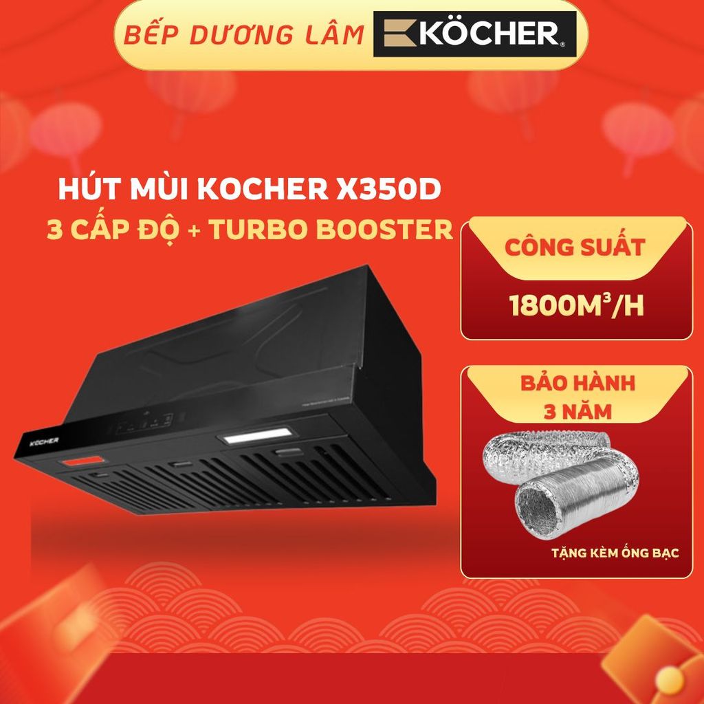 Hút mùi âm tủ Kocher Turbo X350T | X350D | Công suất 1800m3/h | Cảm biến vẫy tay|Bảo hành 3 năm tại 