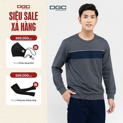 Áo nỉ nam cổ tròn DGC với kiểu dáng năng động, phom dáng thoải mái, vải CVC co giãn và thấm hút mồ hôi tốt - WATBBA01M