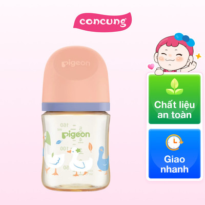 Bình Sữa Pigeon PPSU Softouch Baby-Friendly World 160ml, đàn ngỗng (SS)