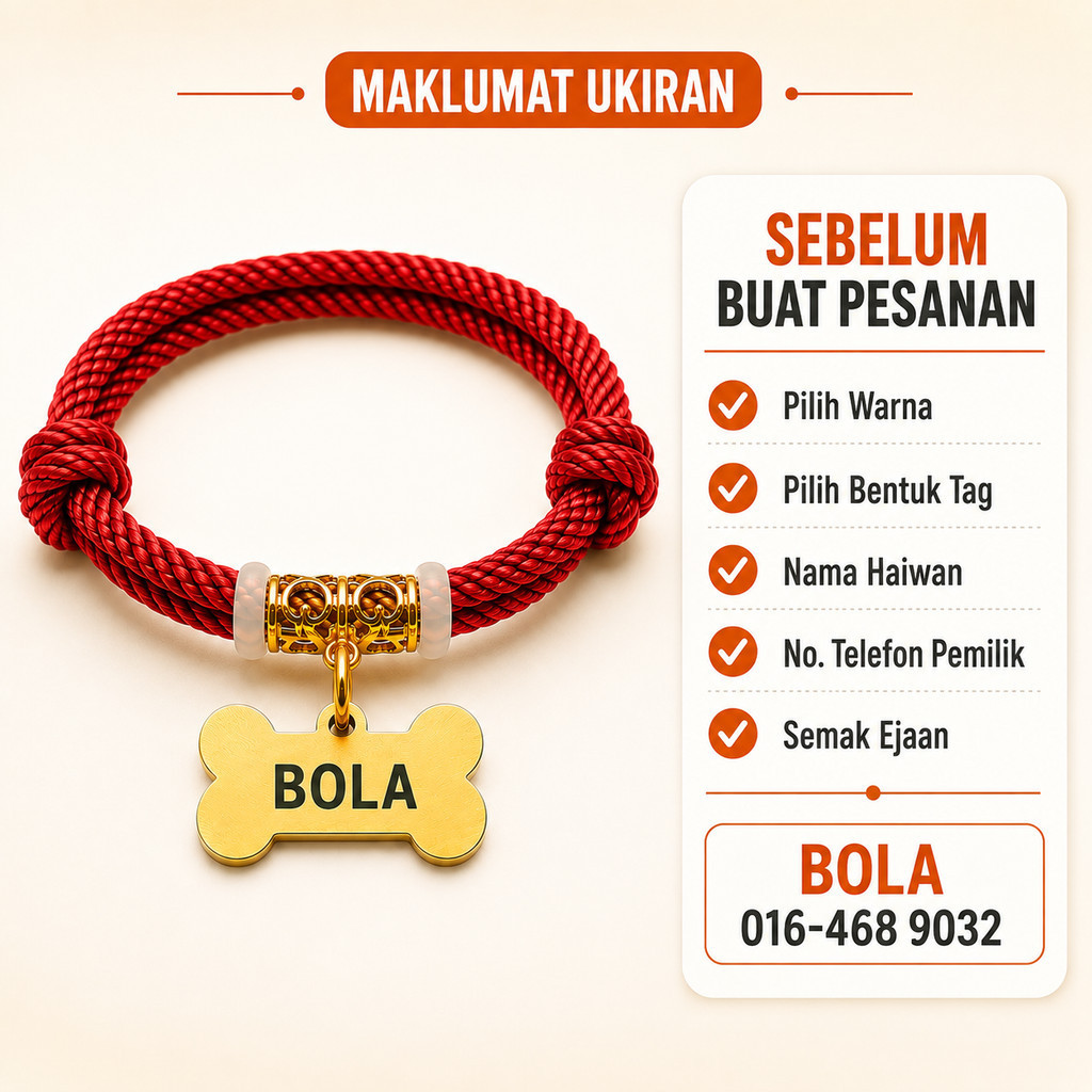 Thẻ Anjing Nama Tag Anjing Dog Tag Pet ID Tag Thẻ cá nhân Thẻ chó khắc Thẻ thú cưng tùy chỉnh Thẻ cổ