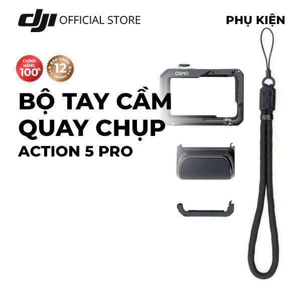 Bộ khung tay cầm dành cho DJI Osmo Action 5 Pro phụ kiện cao cấp chính hãng