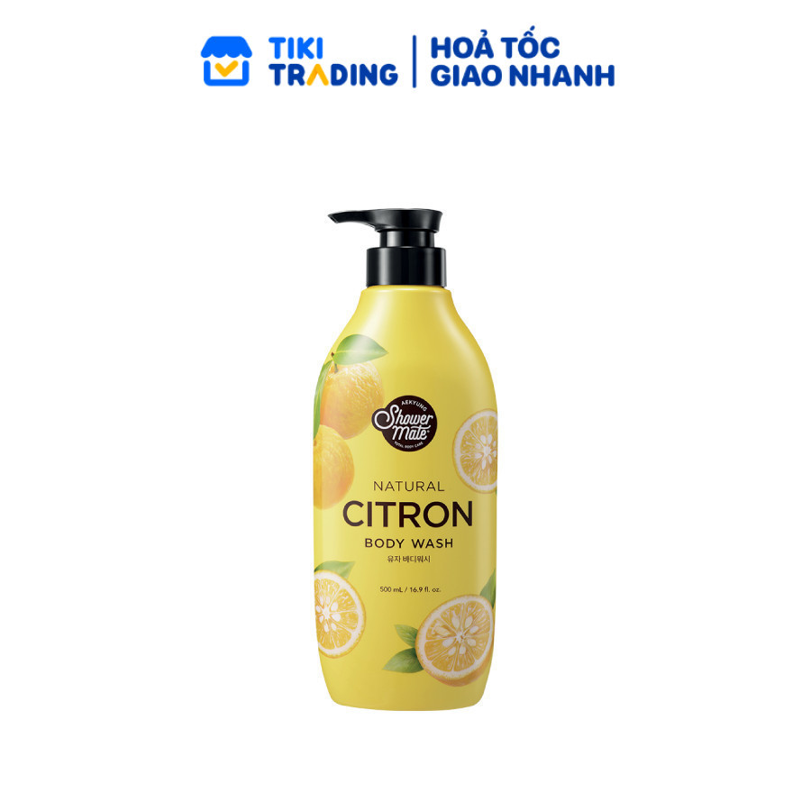Sữa tắm cao cấp Hàn Quốc Aekyung Showermate Natural Citron (Hương Thanh Yên tươi mát) 500ml