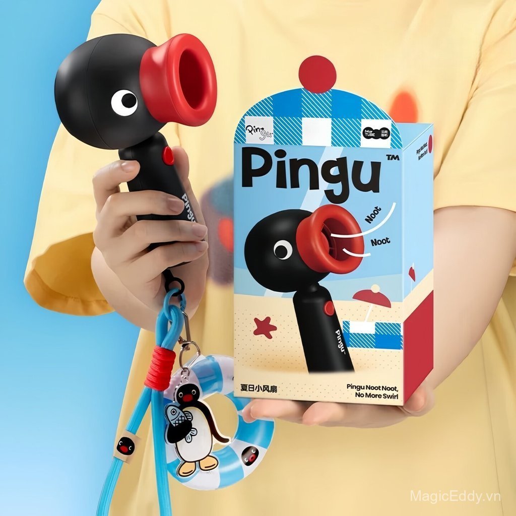 Pingu Phong Cách Mới Chim Cánh Cụt Quạt Cầm Tay usb Sạc Học Sinh Di Động Hoạt Hình Dễ Thương Mini Qu