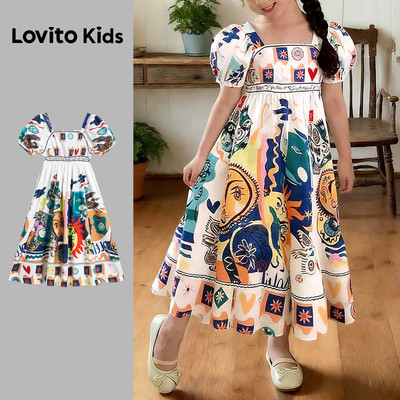 Lovito Kids Đầm boho mùa xuân/hè cho bé gái L186LD194