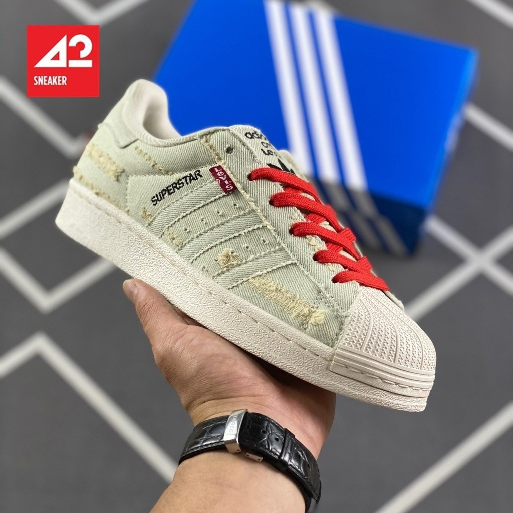 Hàng sẵn có AD Originals Superstar Giày trượt ván thể thao cổ thấp thoáng khí chống trượt Giày bóng 