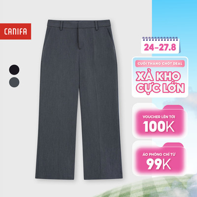 Quần dài nữ dáng suông chất liệu mềm mại phong cách công sở CANIFA 6BP26S001