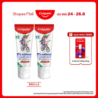 Bộ 2 Kem đánh răng Colgate Kid Free From cho bé 6-9 tuổi không chất bảo quản 80g