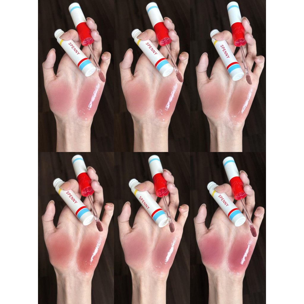 Spenny Đôi Đầu Môi Glaze Gương Nước Bóng Son Bóng Môi Son Bóng Khỏa Thân Son Môi Mờ Độ Saturation Th