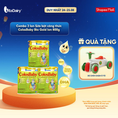 [COMBO 3 LON] [NHIỀU GIAI ĐOẠN] Sữa bột ColosBaby Bio Gold - Hỗ trợ tiêu hoá, bổ sung dinh dưỡng - Lon 800g