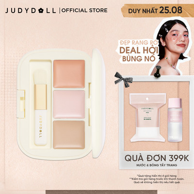 Kem Che Khuyết Điểm 3 Ô JUDYDOLL Concealer Palette Che phủ tốt Triệt Sắc Che quầng thâm Không mốc nền Lâu trôi 8.5g