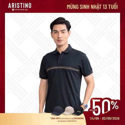 Áo polo nam ngắn tay ARISTINO 35% Biconstituent Coconut carbon thoáng mát thấm hút tốt APS116S3